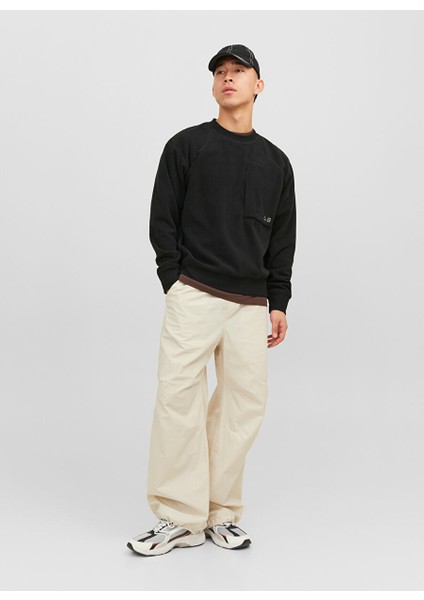 Yuvarlak Yaka Siyah Erkek Sweatshırt 12241523_JCOLAB Sweat Crew Neck Aw2