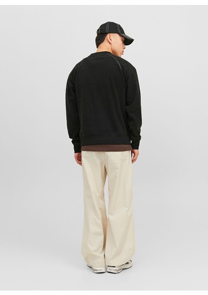 Yuvarlak Yaka Siyah Erkek Sweatshırt 12241523_JCOLAB Sweat Crew Neck Aw2 fırsatları