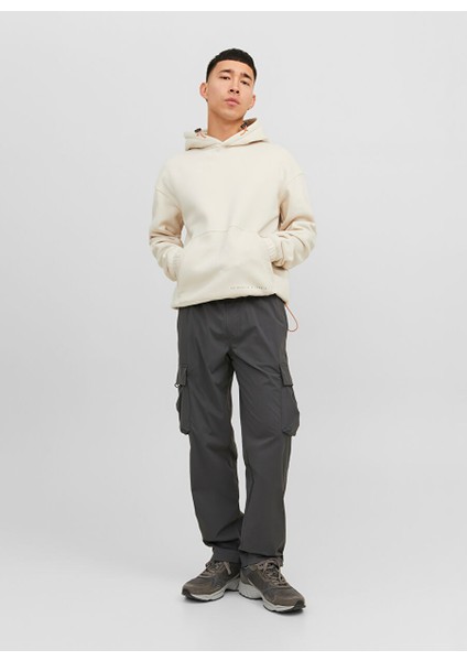 Kapüşon Yaka Krem Erkek Sweatshırt 12240228_JCOFILO Plaın AW23 Sweat H