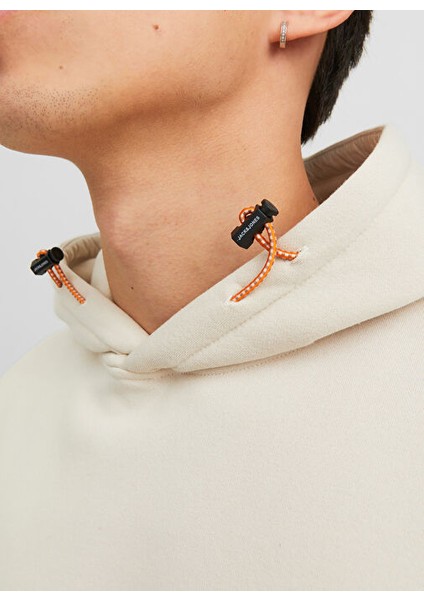 Kapüşon Yaka Krem Erkek Sweatshırt 12240228_JCOFILO Plaın AW23 Sweat H