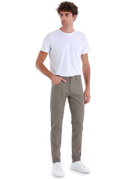 Vizon Slim Fit Düz 5 Cep Pamuklu Kanvas Pantolon