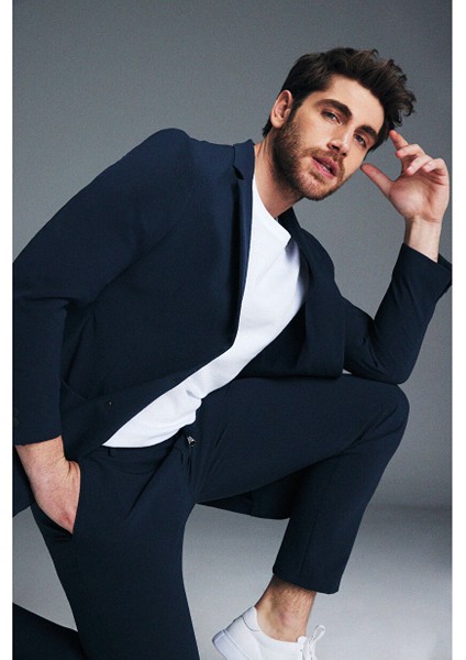 Lacivert Performans Suit Slim Fit Düz Takım Elbise fırsatları