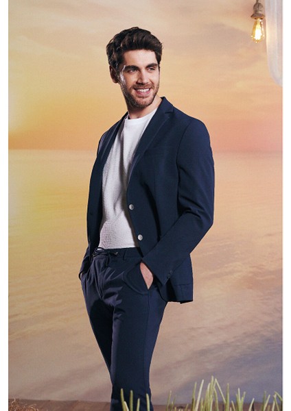 Lacivert Performans Suit Slim Fit Düz Takım Elbise