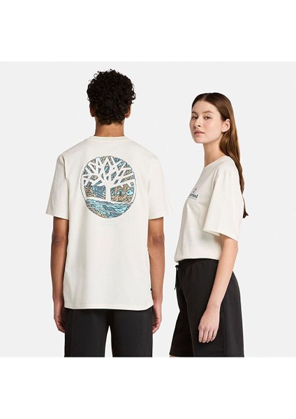 Illustrated Tree Logo Back Graphic Tee Erkek Tişört TB0A6DG5CM91