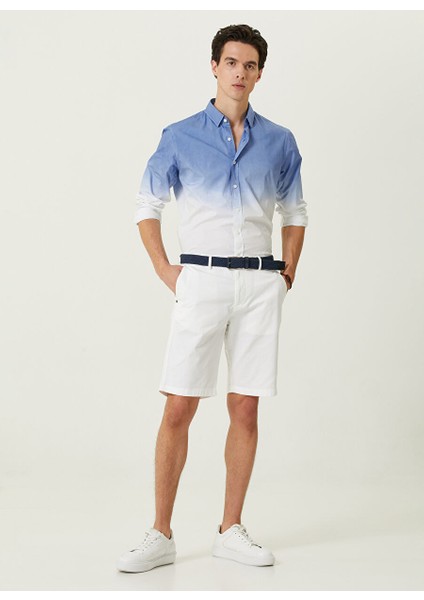 Comfort Fit Alttan Britli Yaka Saks Erkek Gömlek 1086859