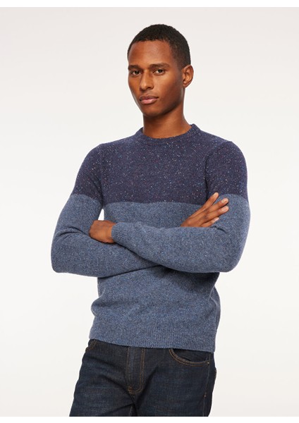 Bisiklet Yaka Slim Fit Lacivert Erkek Kazak FM23W58MG