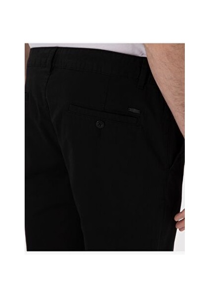 Siyah Slim Fit Kanvas Pantolon