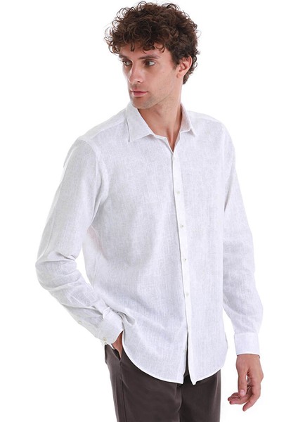 Bej Comfort Fit Baskılı Slim Yaka Uzun Kollu Spor Gömlek fırsatları
