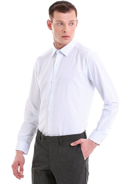 Mavi Slim Fit Baskılı Pamuklu Slim Yaka Uzun Kollu Klasik Gömlek indirimleri