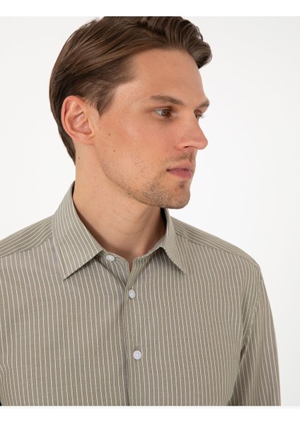 Yeşil Slim Fit Uzun Kollu Gömlek fiyatları