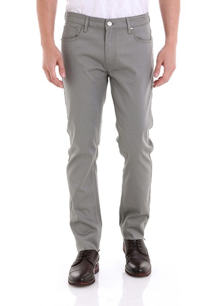 Gri Dinamik Fit Düz 5 Cep Basic Kanvas Pantolon