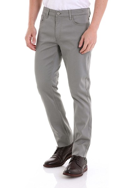 Gri Dinamik Fit Düz 5 Cep Basic Kanvas Pantolon