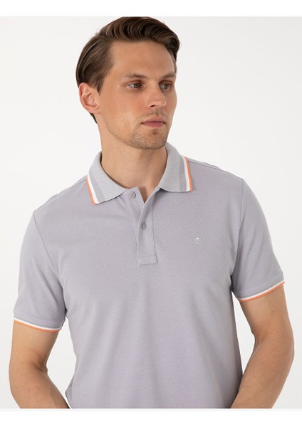 Açık Gri Slim Fit Polo Yaka Tişört fiyatları