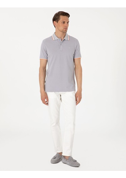 Açık Gri Slim Fit Polo Yaka Tişört fırsatları