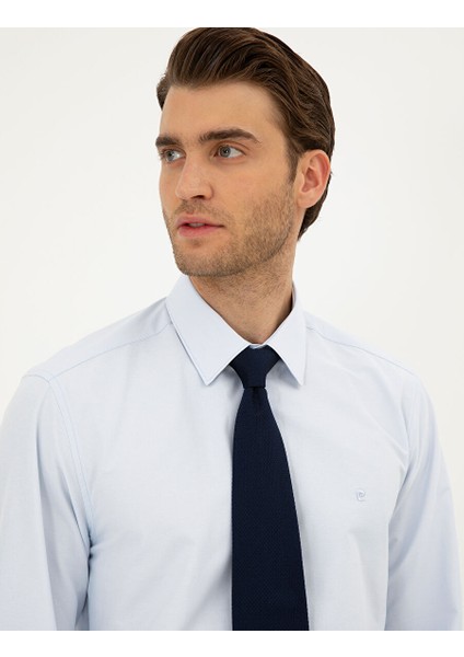 Açık Mavi Regular Fit Uzun Kollu Basic Gömlek