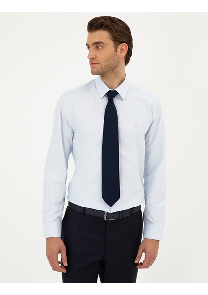 Açık Mavi Regular Fit Uzun Kollu Basic Gömlek