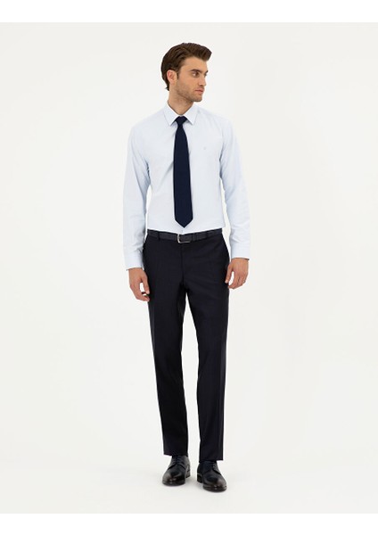Açık Mavi Regular Fit Uzun Kollu Basic Gömlek