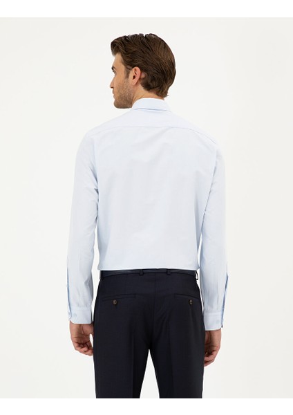 Açık Mavi Regular Fit Uzun Kollu Basic Gömlek