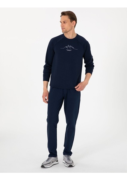 Lacivert Slim Fit Eşofman Altı