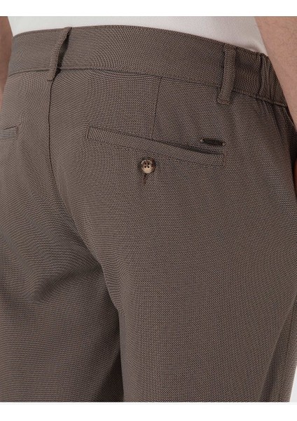 Vizon Slim Fit Beli Lastikli Kanvas Pantolon
