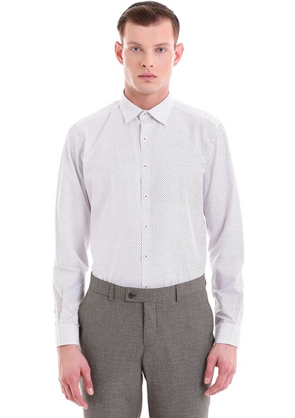 Bordo Slim Fit Baskılı Pamuklu Slim Yaka Uzun Kollu Klasik Gömlek modelleri