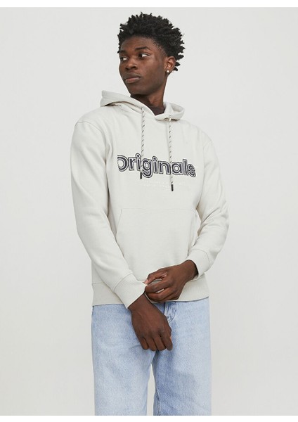 Kapüşon Yaka Krem Erkek Sweatshırt 12246802_JORLAKEWOOD Sweat Hood Bf