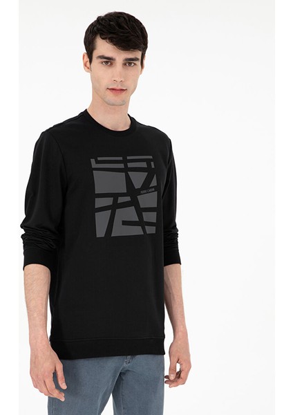 Siyah Regular Fit Sweatshirt