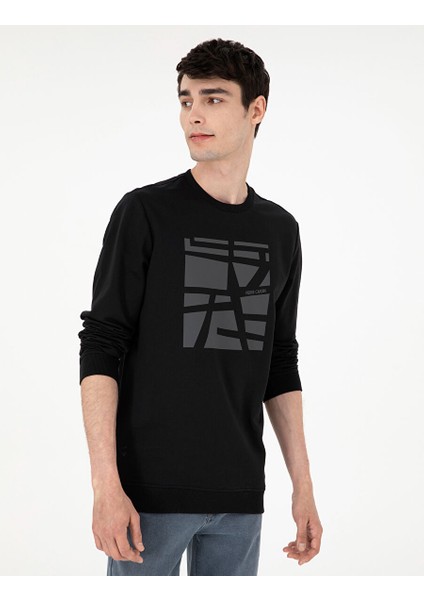 Siyah Regular Fit Sweatshirt