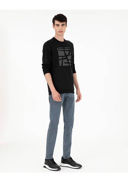 Siyah Regular Fit Sweatshirt