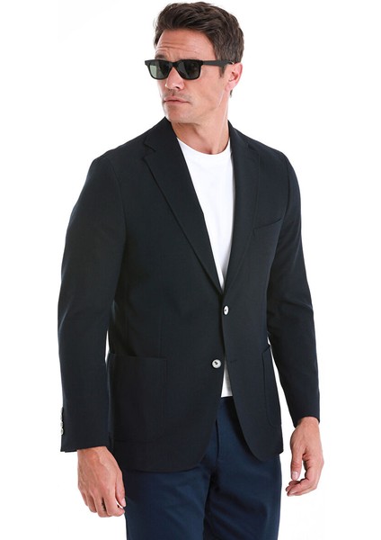 Lacivert Slim Fit Düz Mono Yaka Casual Ceket fırsatları