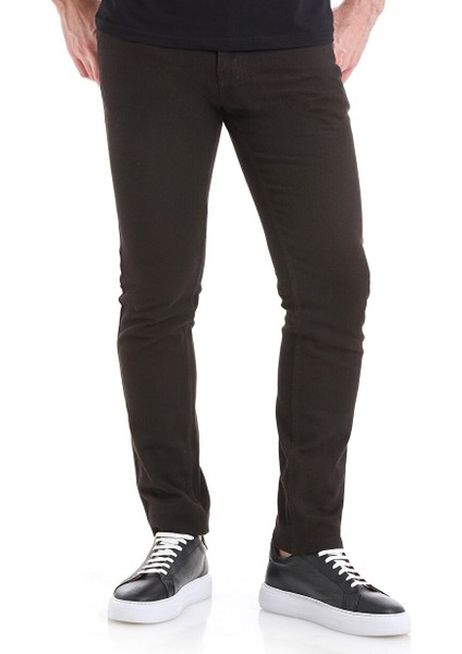Kahverengi Slim Fit Düz 5 Cep Pamuklu Kanvas Pantolon modelleri