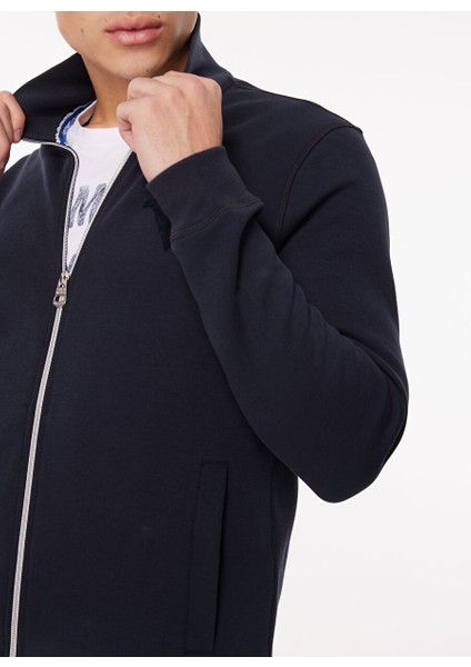 Dik Yaka Lacivert Erkek Sweatshırt FM23W31FZ fırsatları