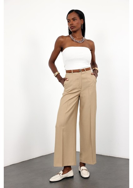 Camel Agraflı Palazzo Pantolon 5190 fiyatları