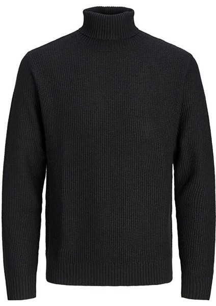 Dik Yaka Standart Siyah Erkek Kazak 12243119_JORKYLE Knıt Roll Neck