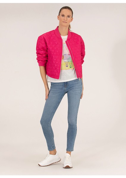 Pembe Bisiklet Yaka Kadın Crop Top Ince Mont Jalek fiyatları
