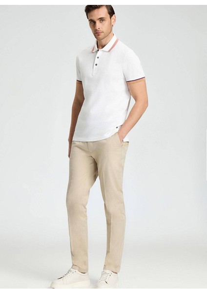 Pike Pamuk Beyaz Polo T-Shirt