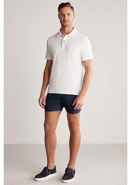Beyaz Havlu Kumaş Polo Yaka T-Shirt fiyatları