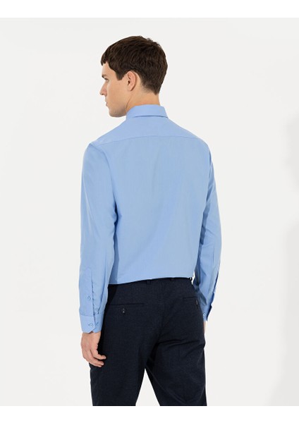 Mavi Slim Fit Uzun Kollu Klasik Gömlek