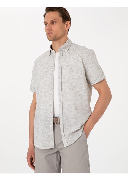 Haki Regular Fit Kısa Kollu Gömlek