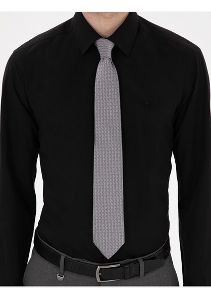 Siyah Regular Fit Uzun Kollu Basic Gömlek