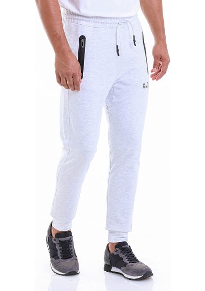 Gri Regular Fit Düz Pamuklu Dar Paça Eşofman Altı