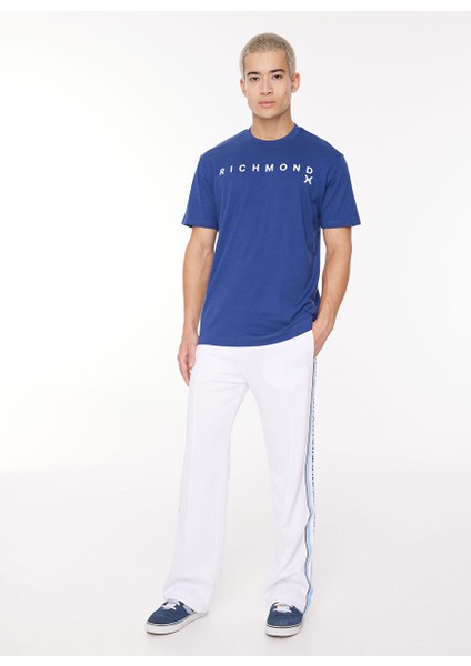 Bisiklet Yaka Mavi Erkek T-Shirt UMA23082TS1 modelleri