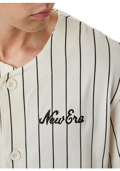 60284786-PINSTRIPE Ne Jersey Newera Beyaz Bisiklet Yaka Normal Kalıp Erkek T-Shirt modelleri