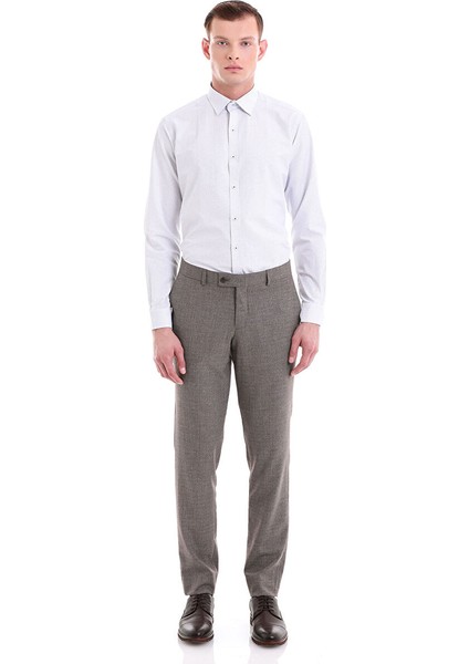 Lacivert Slim Fit Baskılı Pamuklu Slim Yaka Uzun Kollu Klasik Gömlek fiyatları