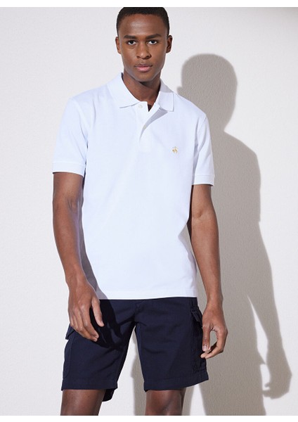 Beyaz Erkek Polo T-Shirt BBSP23MTS040