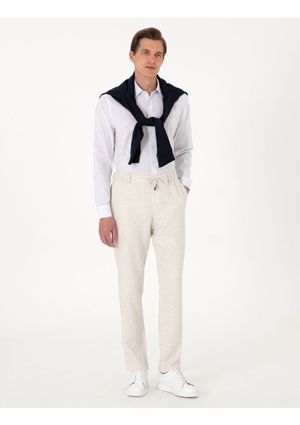 Lacivert Slim Fit Çizgili Uzun Kollu Gömlek fırsatları