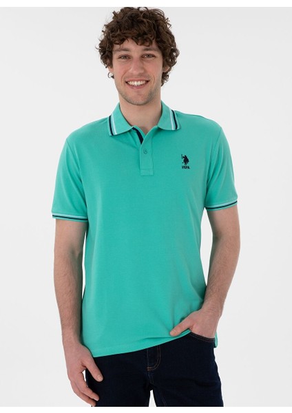 Erkek Regular Fit Polo Yaka Mint Basic Tişört