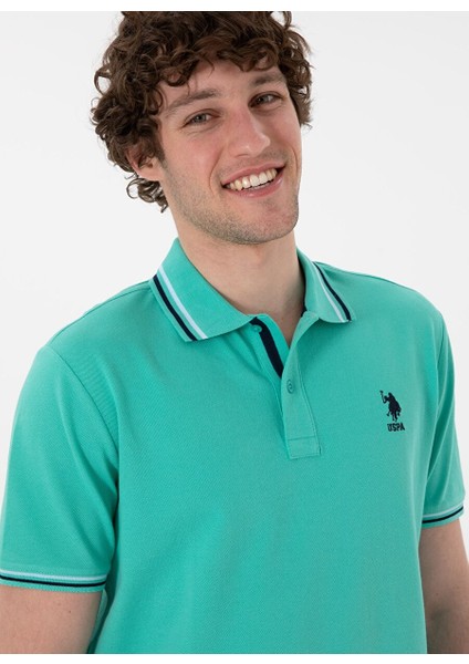 Erkek Regular Fit Polo Yaka Mint Basic Tişört modelleri