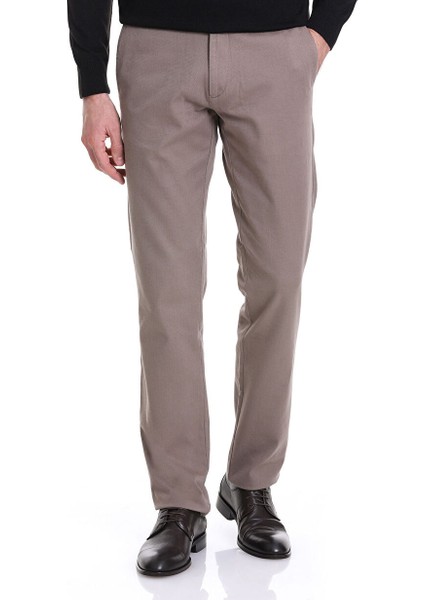 Vizon Regular Fit Desenli Pamuklu Yandan Cepli Basic Kanvas Pantolon