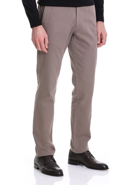 Vizon Regular Fit Desenli Pamuklu Yandan Cepli Basic Kanvas Pantolon
